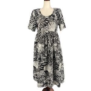 Vtg 80s 90s NOS Two Potato Laguna Beach A Line Midi Dress S Cotton Resort Wear